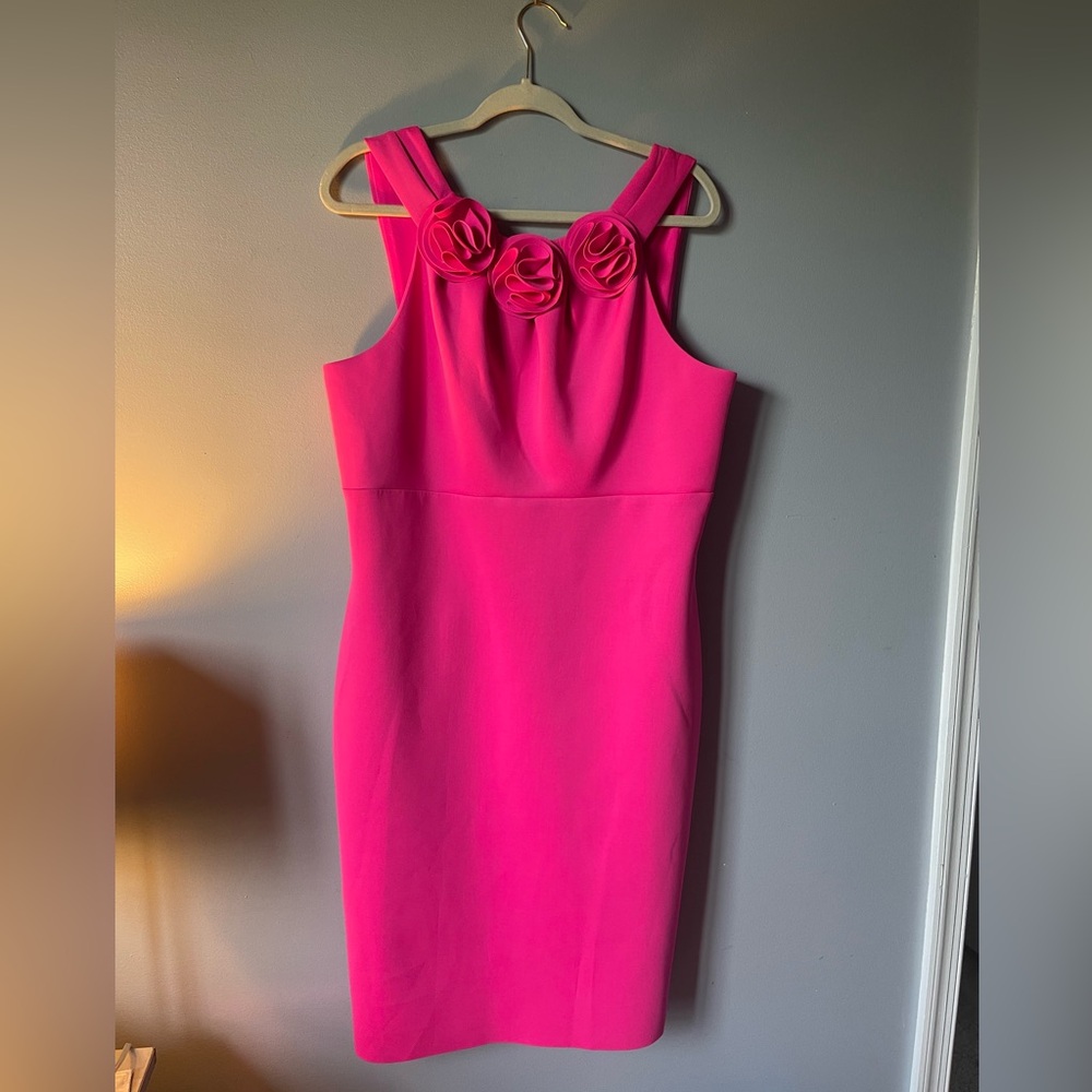 Jason Wu JW hot pink rosette sleeveless dress xl